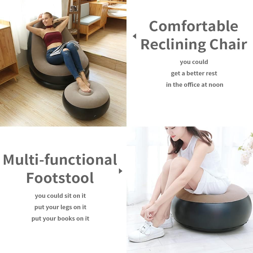 Chaise Inflatable Ultra Lounge With Ottoman