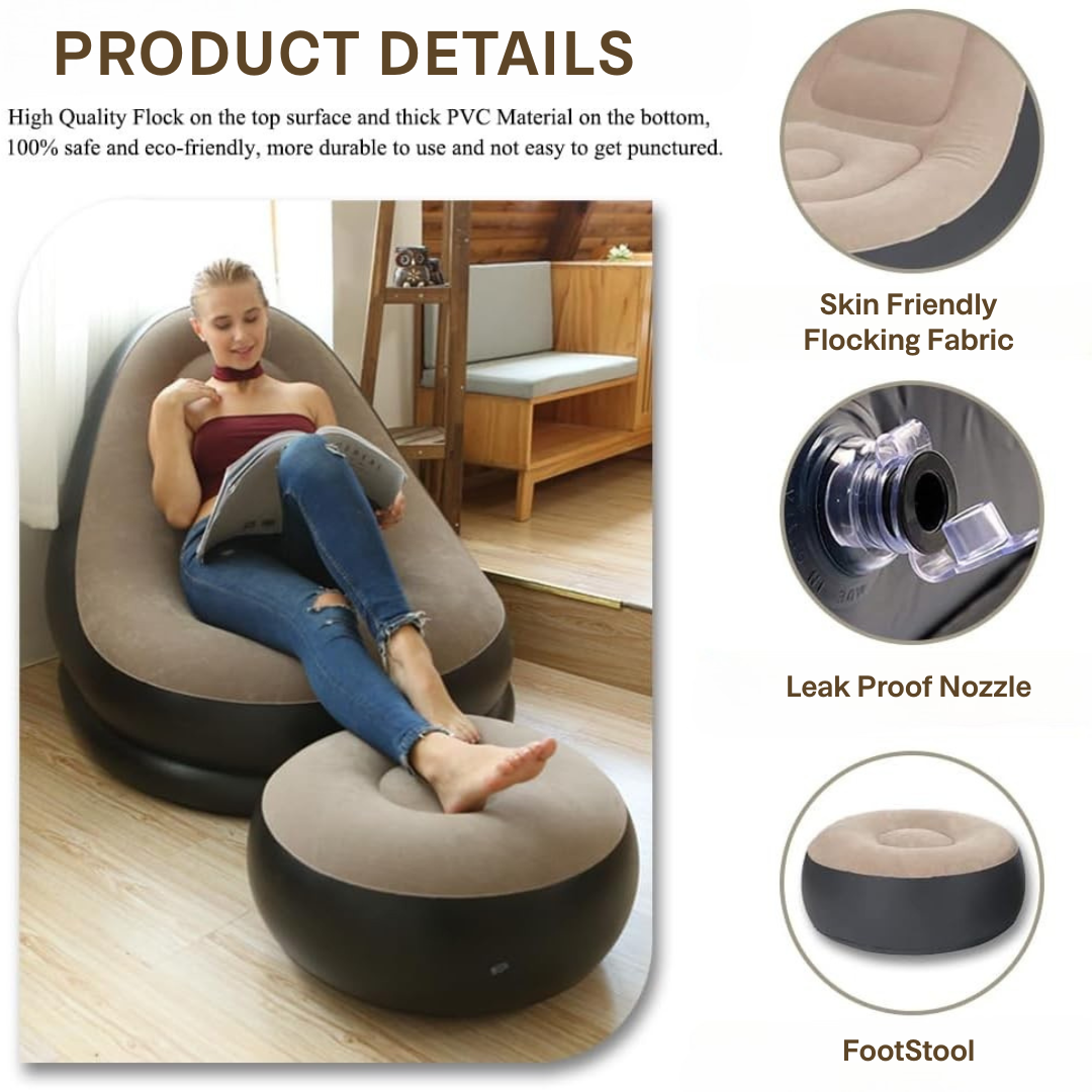 Chaise Inflatable Ultra Lounge With Ottoman