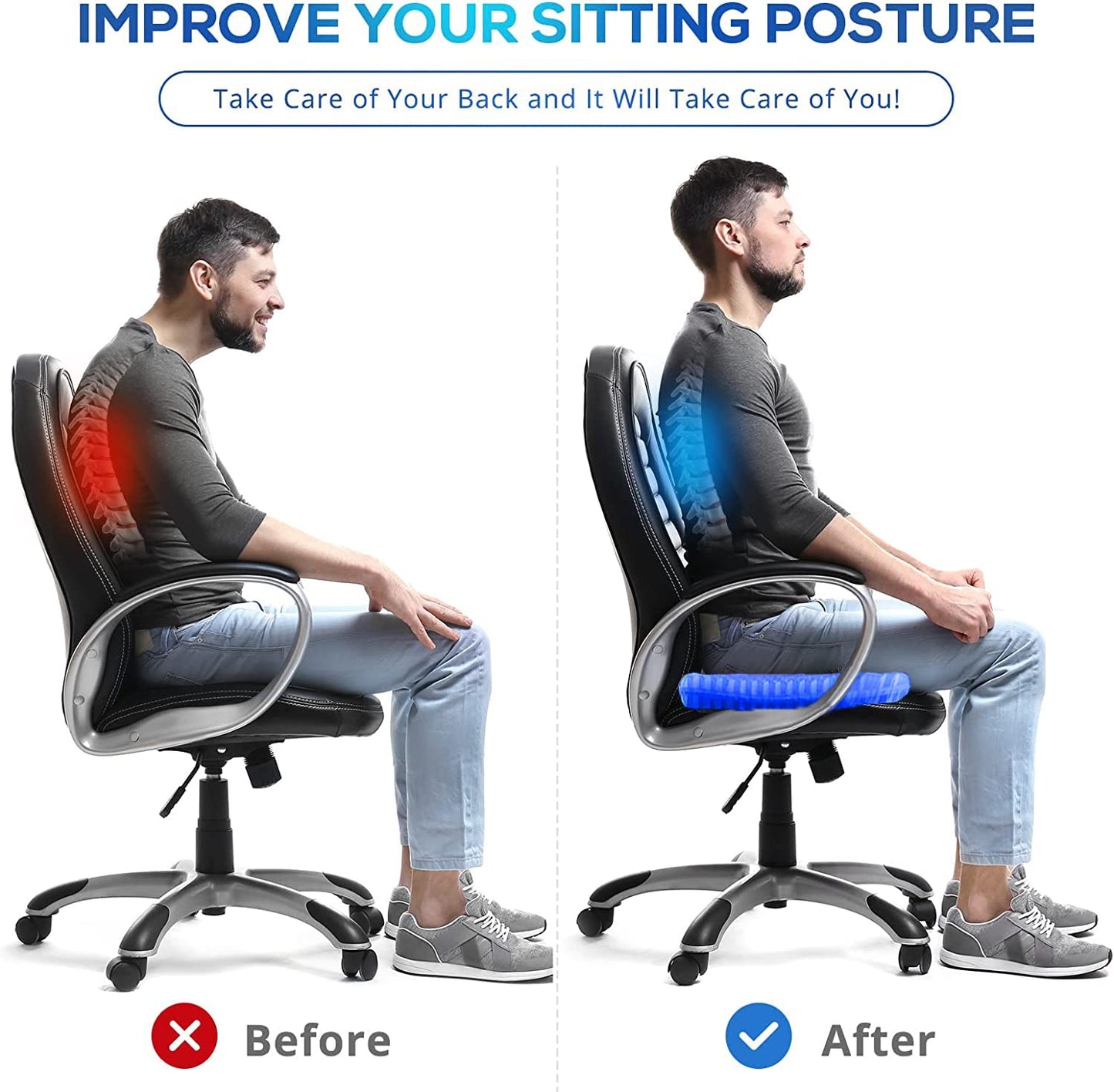 Ortho Gel Seat Cushion For Car & Chairs