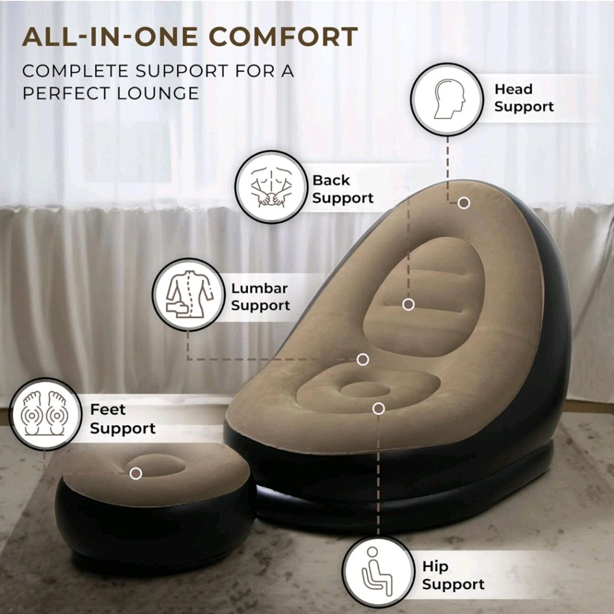 Chaise Inflatable Ultra Lounge With Ottoman