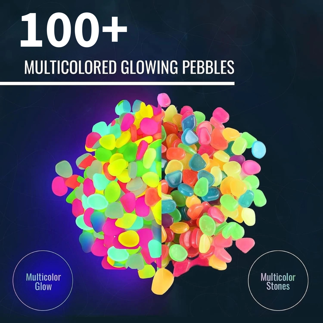 Glow In Dark Garden Pebbles (Pack Of 100 pcs)