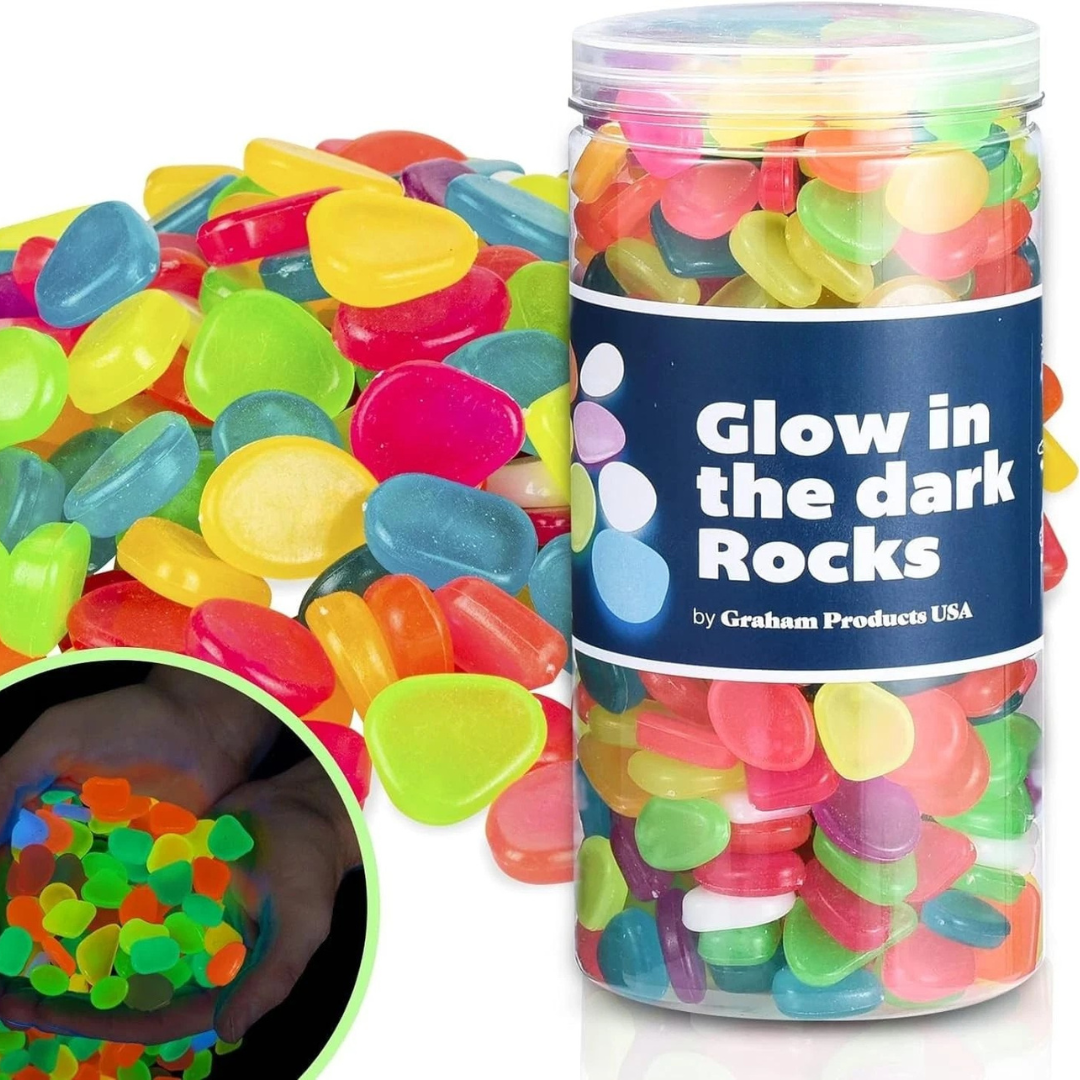 Glow In Dark Garden Pebbles (Pack Of 100 pcs)