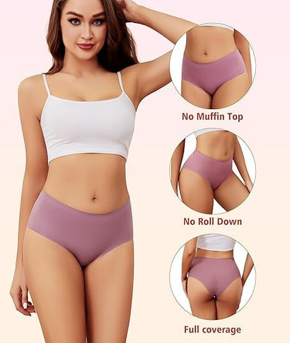 Women's High Waist Seamless Underwear (Pack of 4)