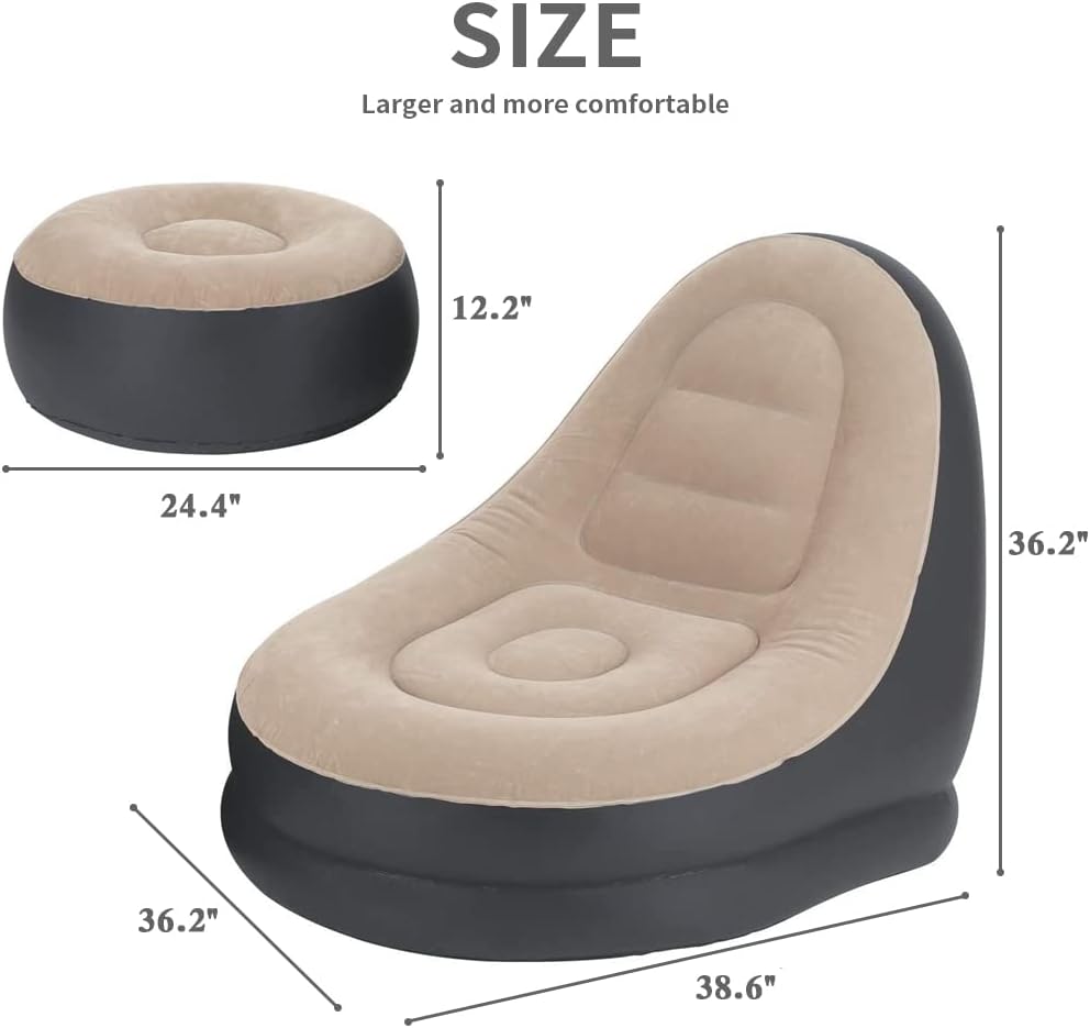 Chaise Inflatable Ultra Lounge With Ottoman