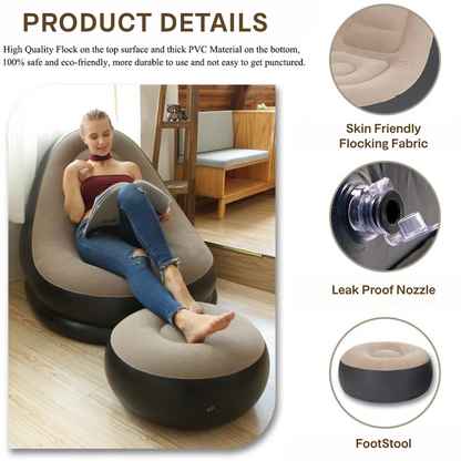 Chaise Inflatable Ultra Lounge With Ottoman