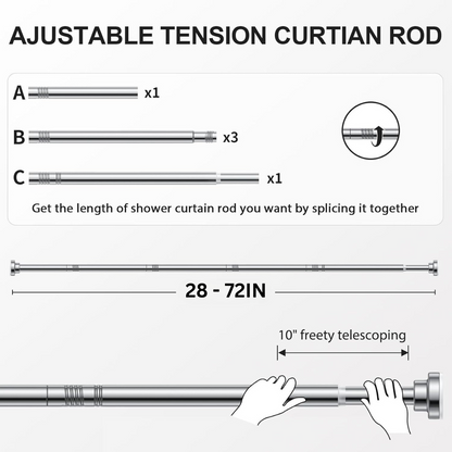 Drill Free Adjustble Rod | Max Length 9 Ft | 🔥 Flat 50% OFF SALE 🔥