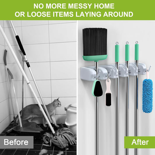 Space Saving Mop Organizer