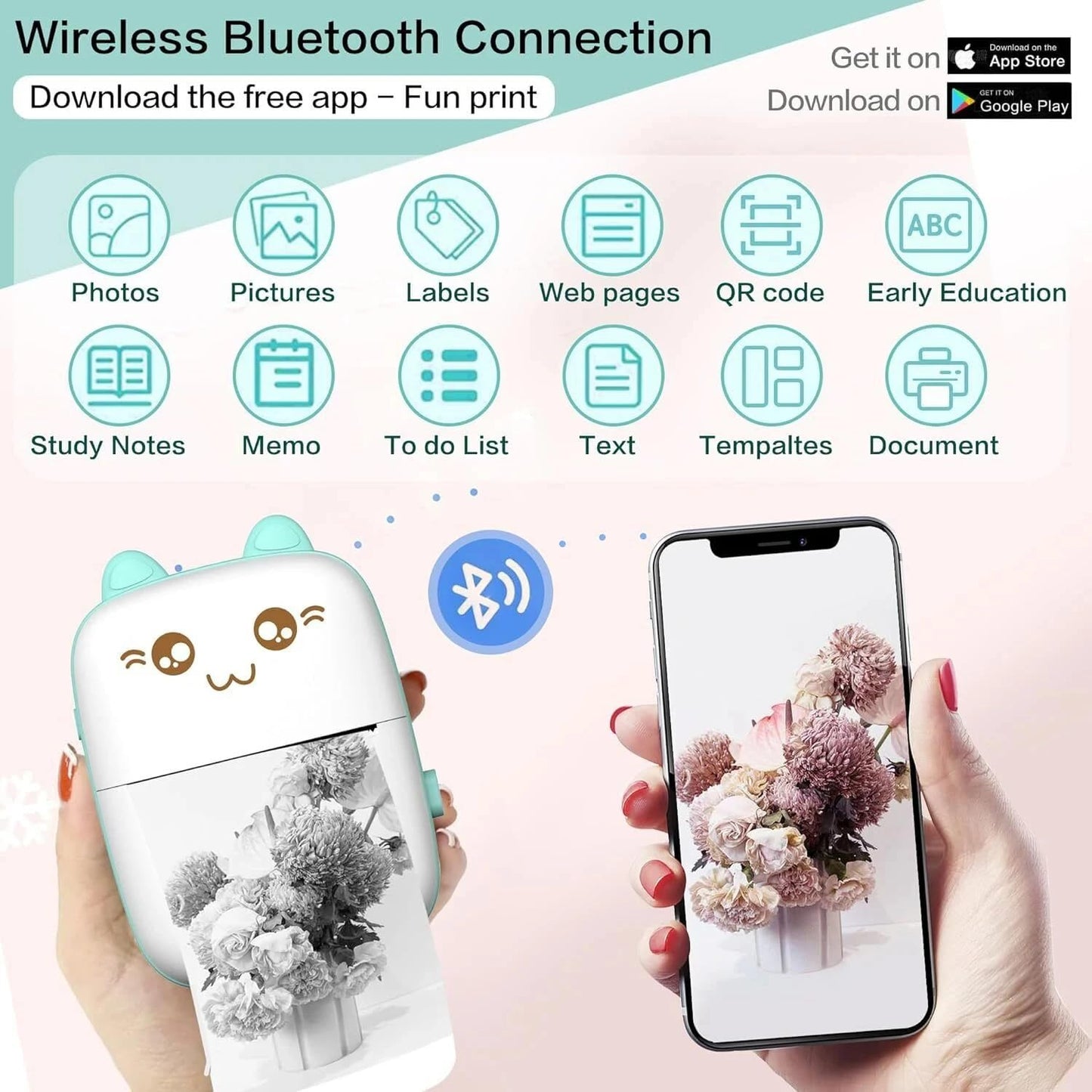 Portable Wireless Bluetooth Mini Printer