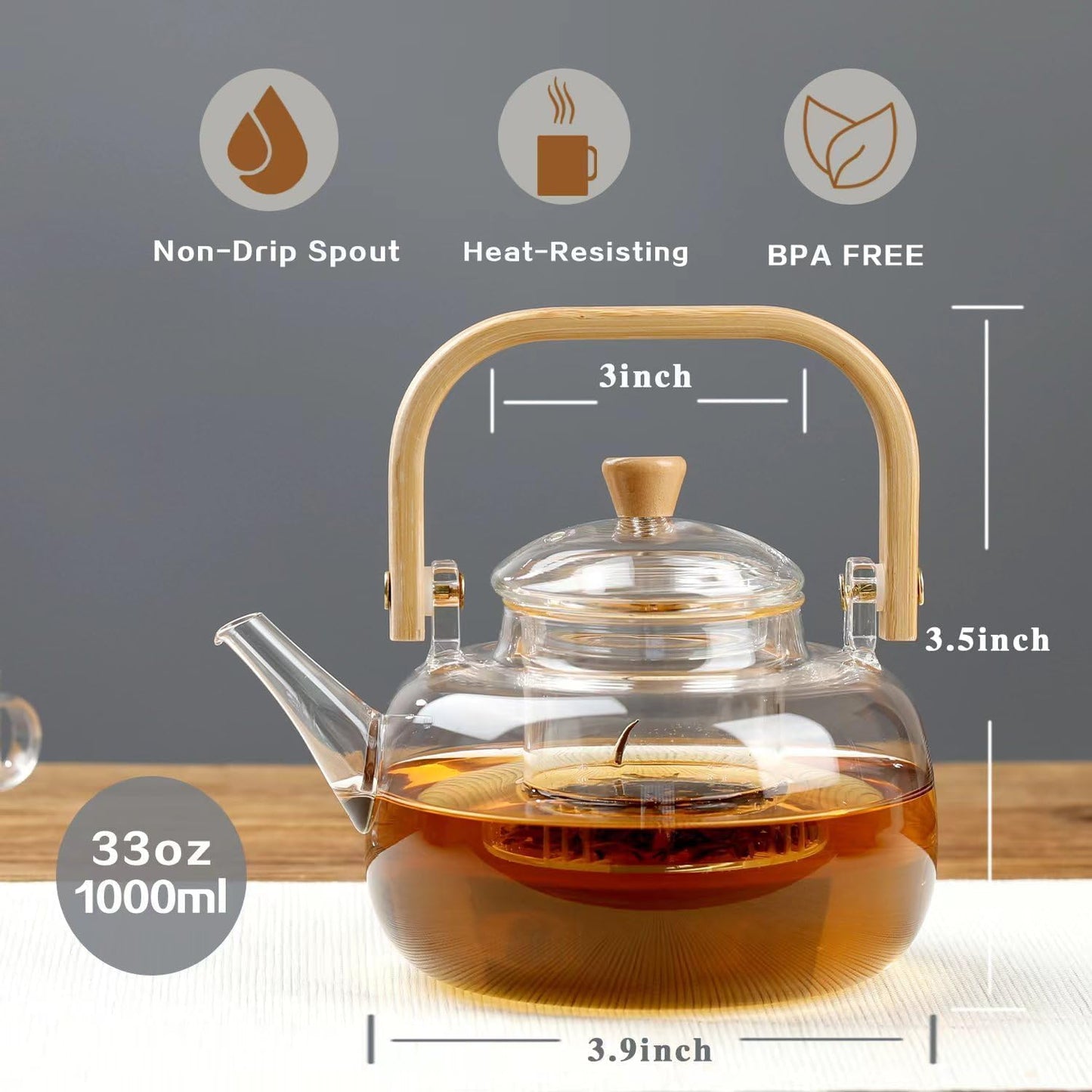 Borosilicate Glass Teapot with Infuser