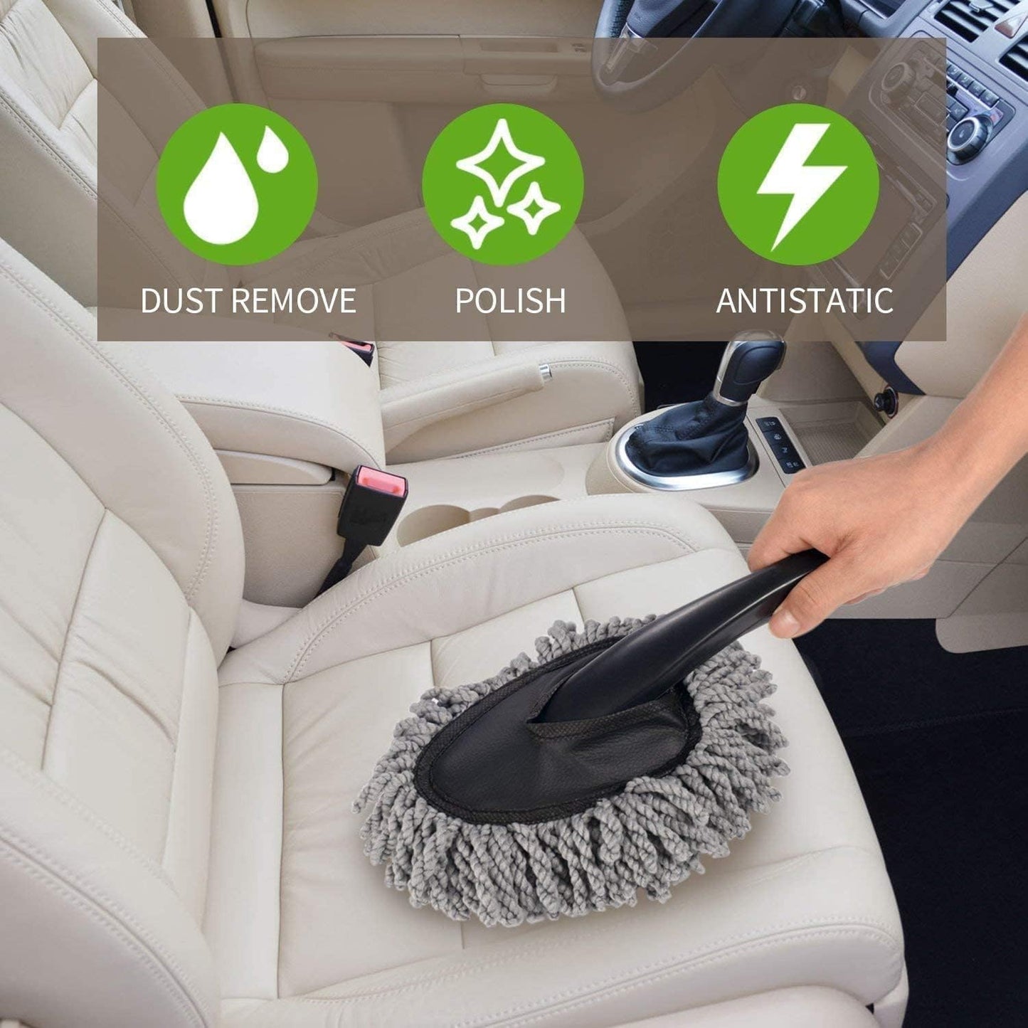 5 Pcs Microfiber Car Duster Kit - Interior & Exterior Detailing Brush Set