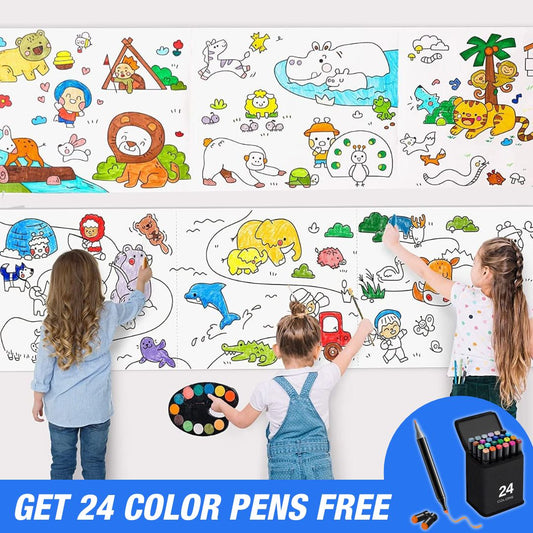 ColorCraft Paper Roll + Free 24 Color Pens