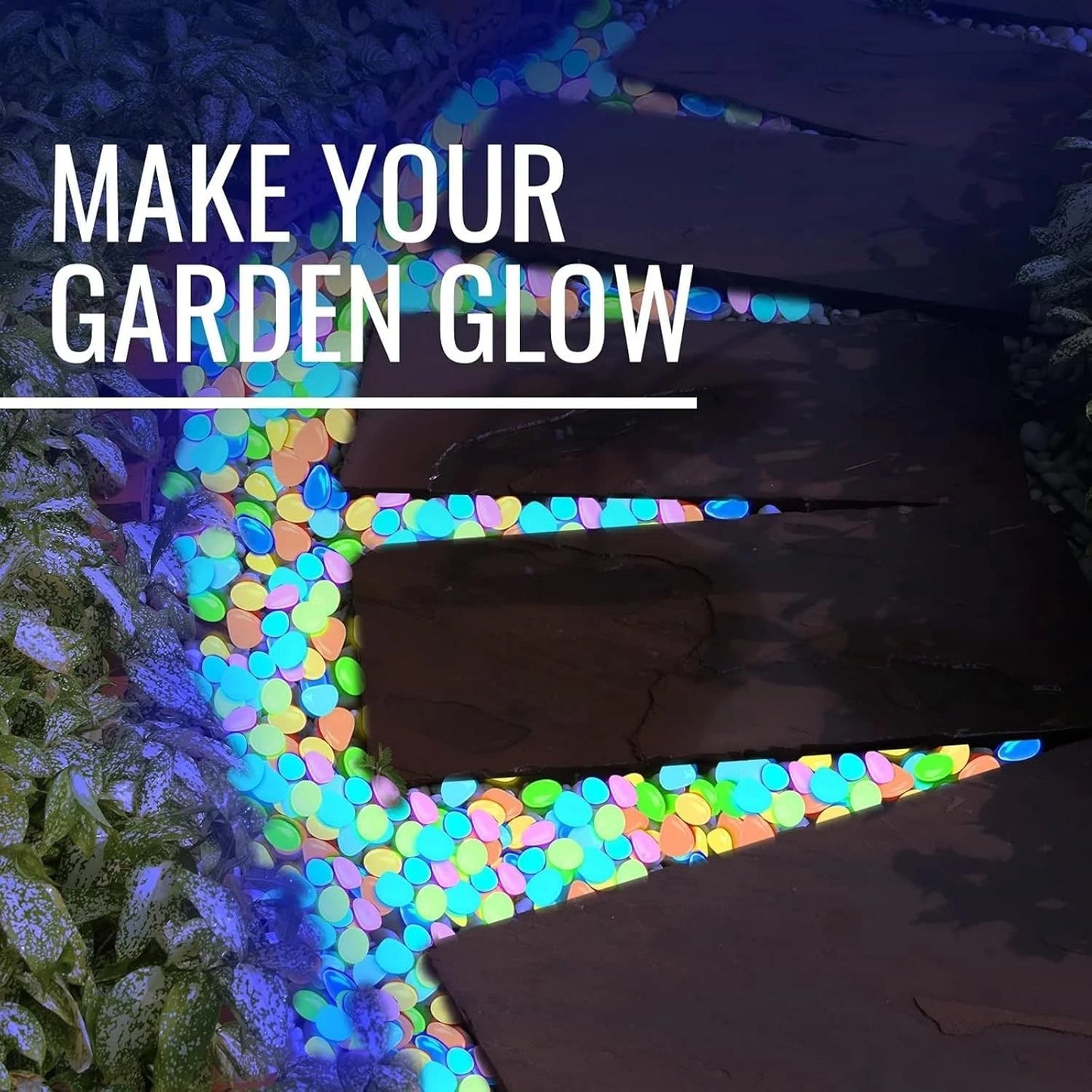 Glow In Dark Garden Pebbles (Pack Of 100 pcs)