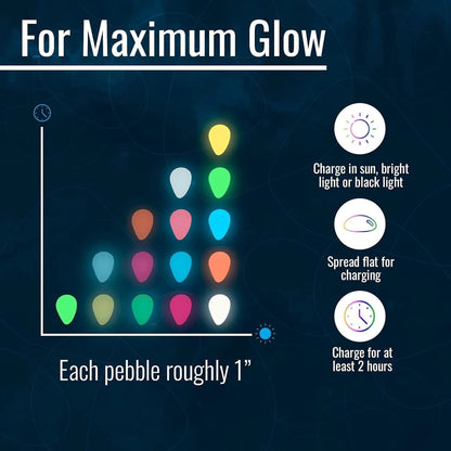 Glow In Dark Garden Pebbles (Pack Of 100 pcs)